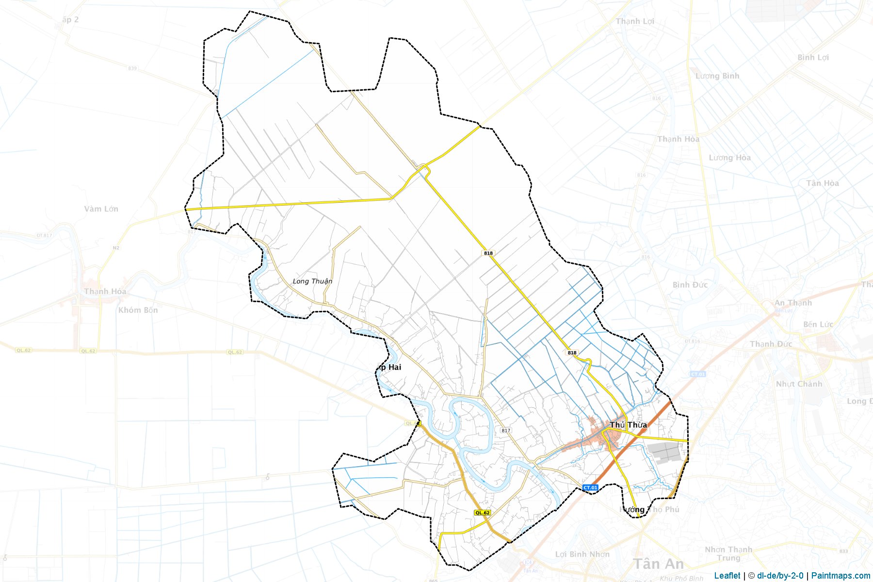 Muestras de recorte de mapas Thu Thua (Long An)-1