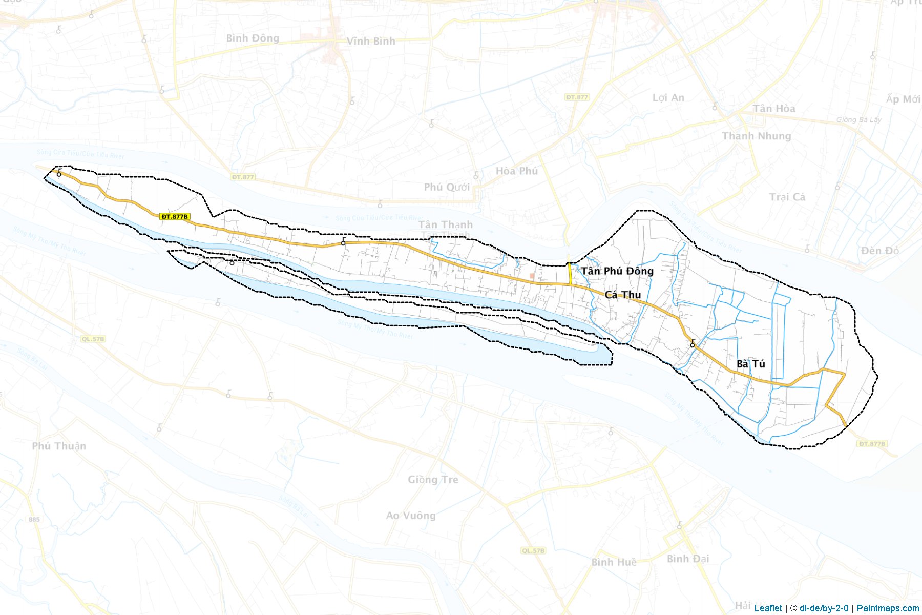 Muestras de recorte de mapas Tan Phu Dong (Tiền Giang)-1