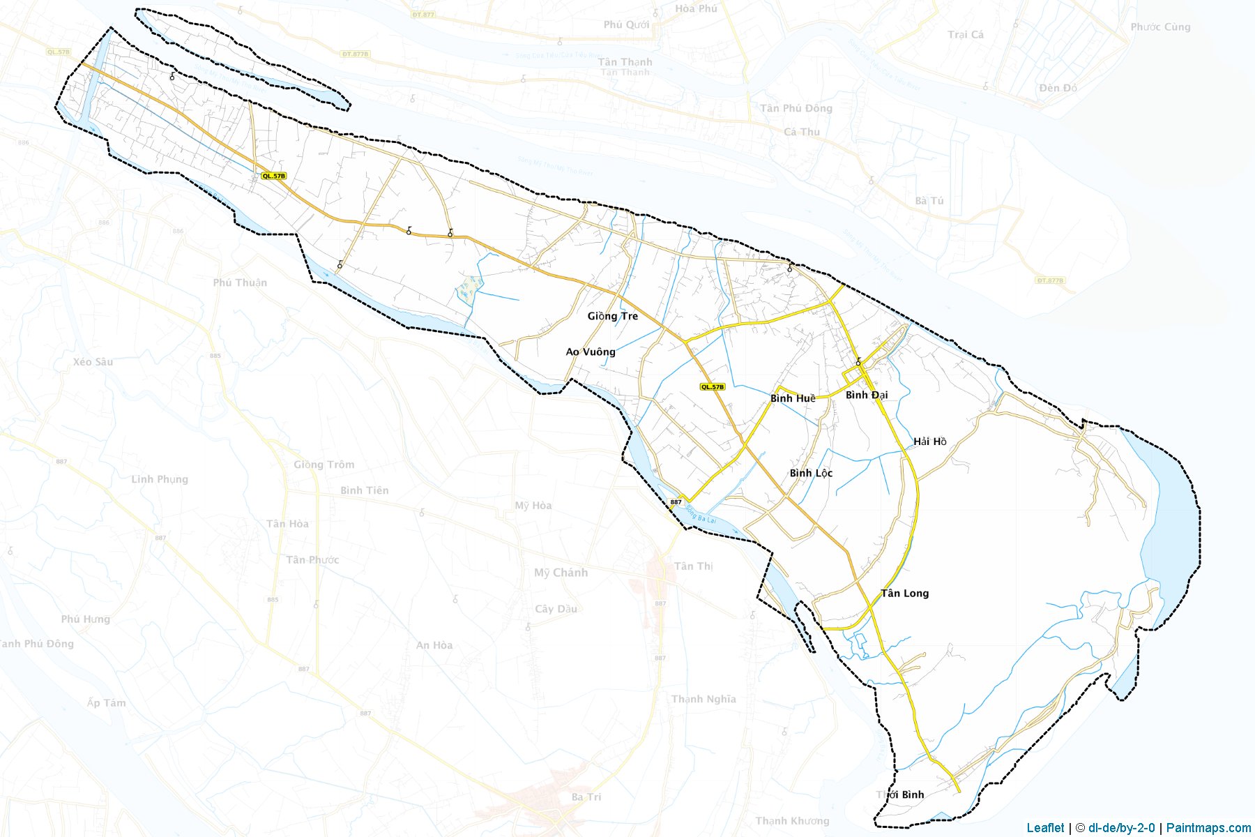 Muestras de recorte de mapas Binh Dai (Bến Tre)-1