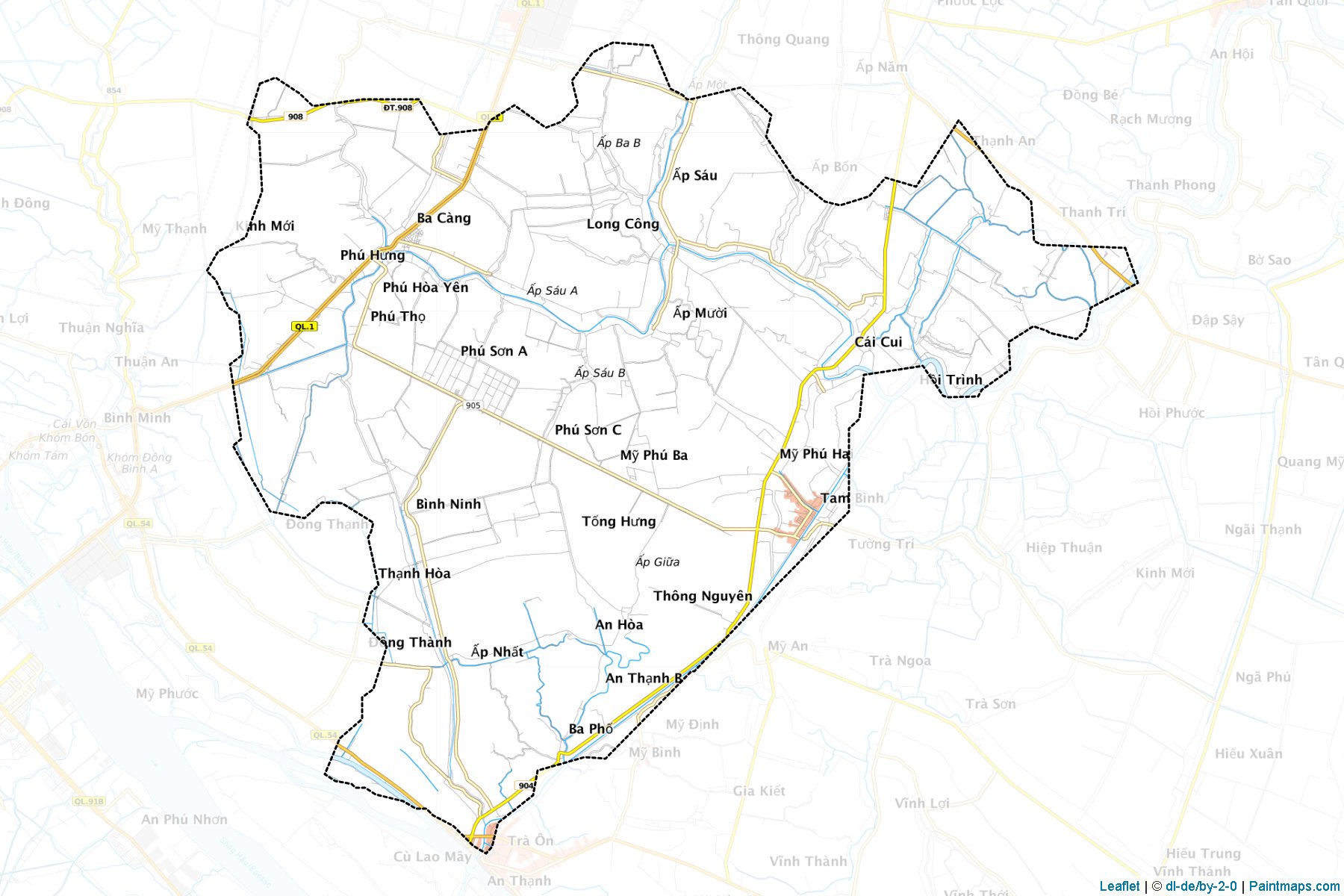 Muestras de recorte de mapas Tam Binh (Vĩnh Long)-1