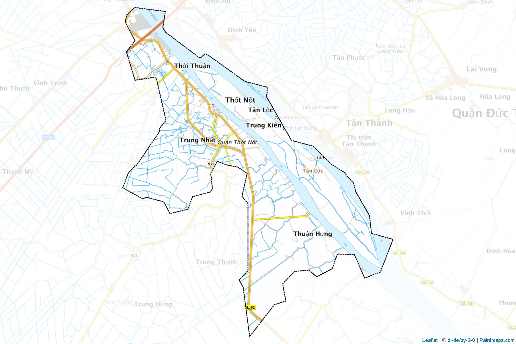 Muestras de recorte de mapas Thot Not (Can Tho)-1