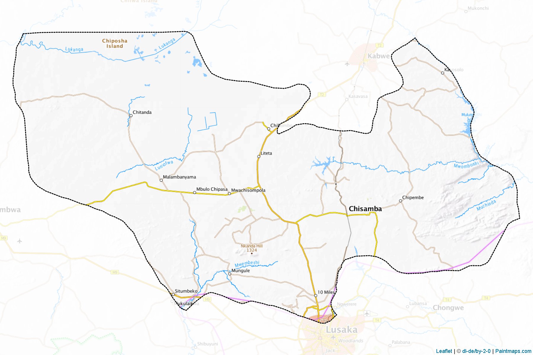 Muestras de recorte de mapas Chibombo (Central)-1