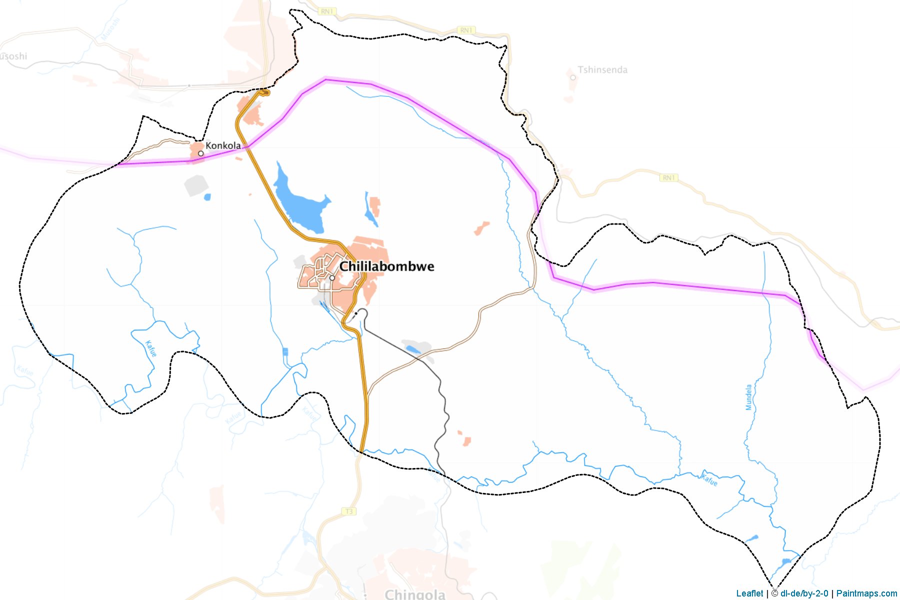 Chililabombwe (Copperbelt Bölgesi) Haritası Örnekleri-1