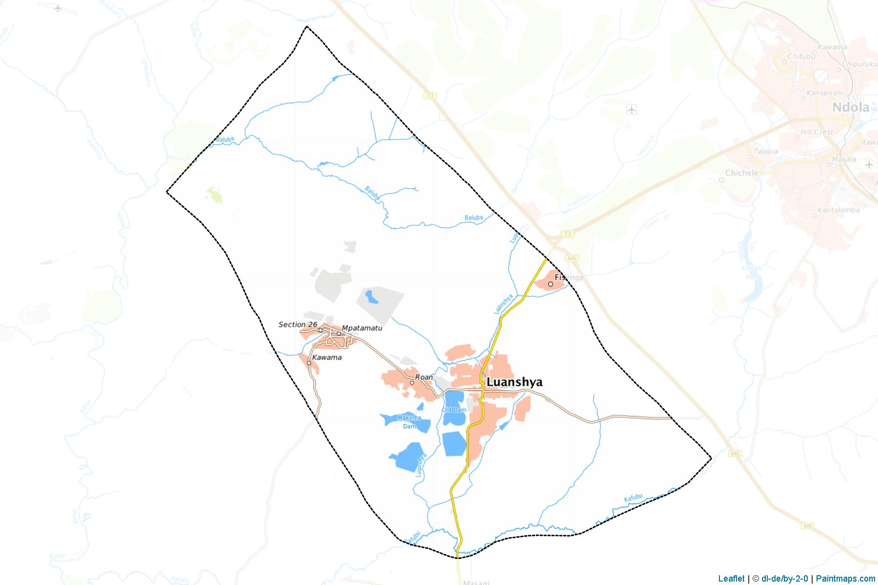 Luanshya (Copperbelt Bölgesi) Haritası Örnekleri-1