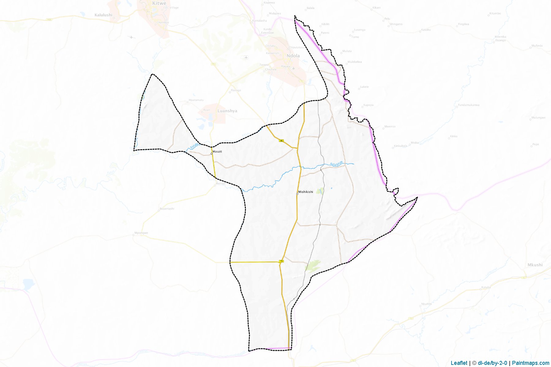 Muestras de recorte de mapas Masaiti (Copperbelt)-1