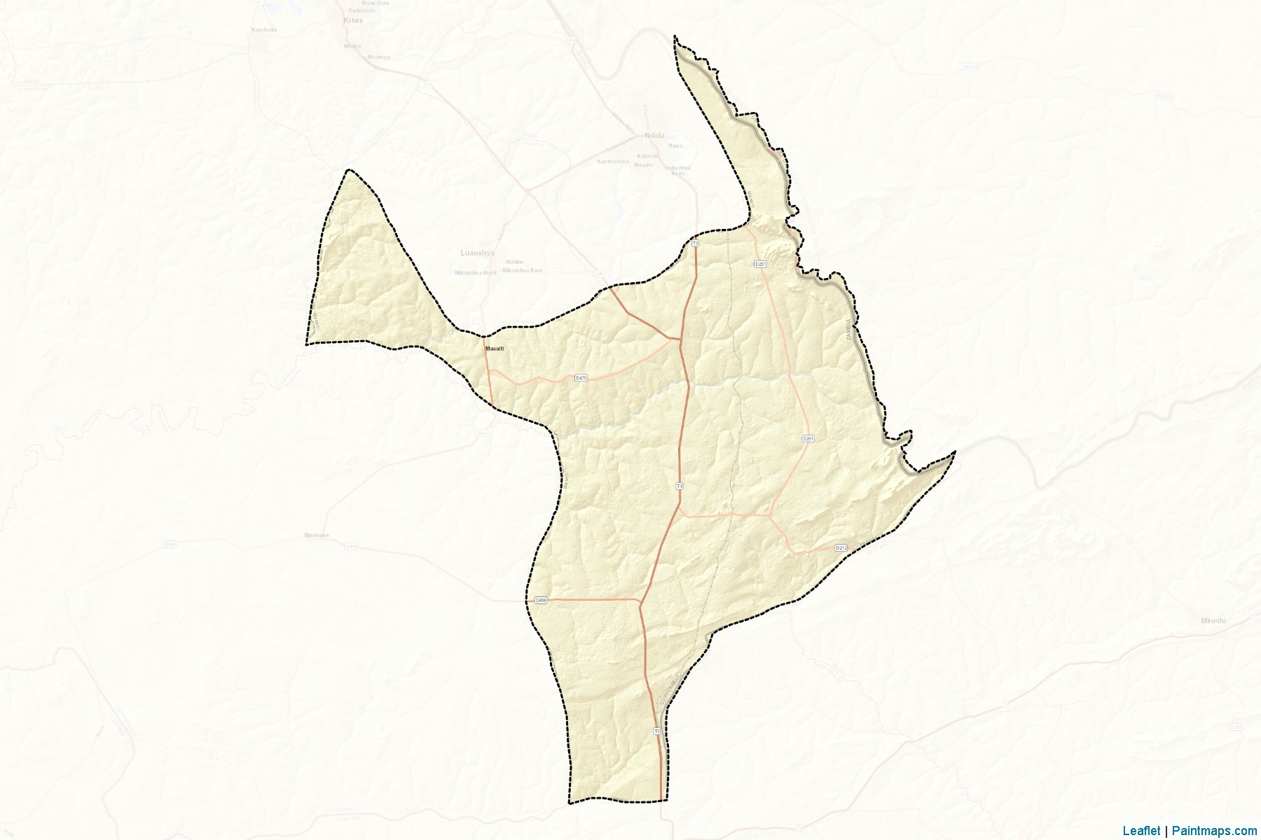 Muestras de recorte de mapas Masaiti (Copperbelt)-2