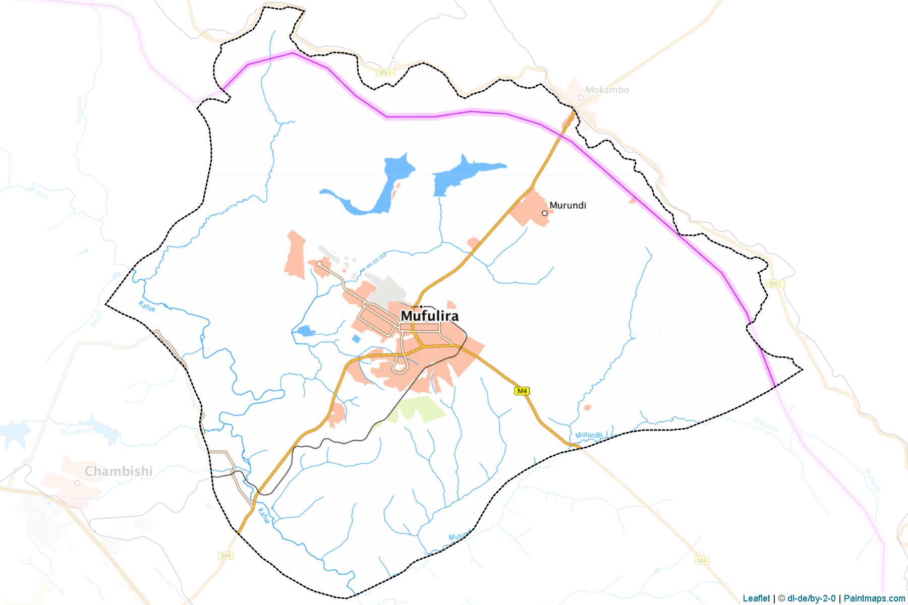 Muestras de recorte de mapas Mufulira (Copperbelt)-1