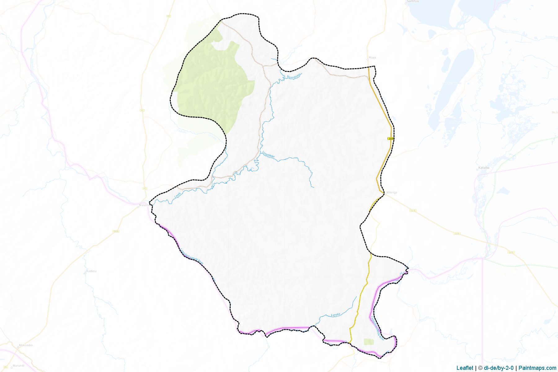 Muestras de recorte de mapas Milenge (Luapula)-1