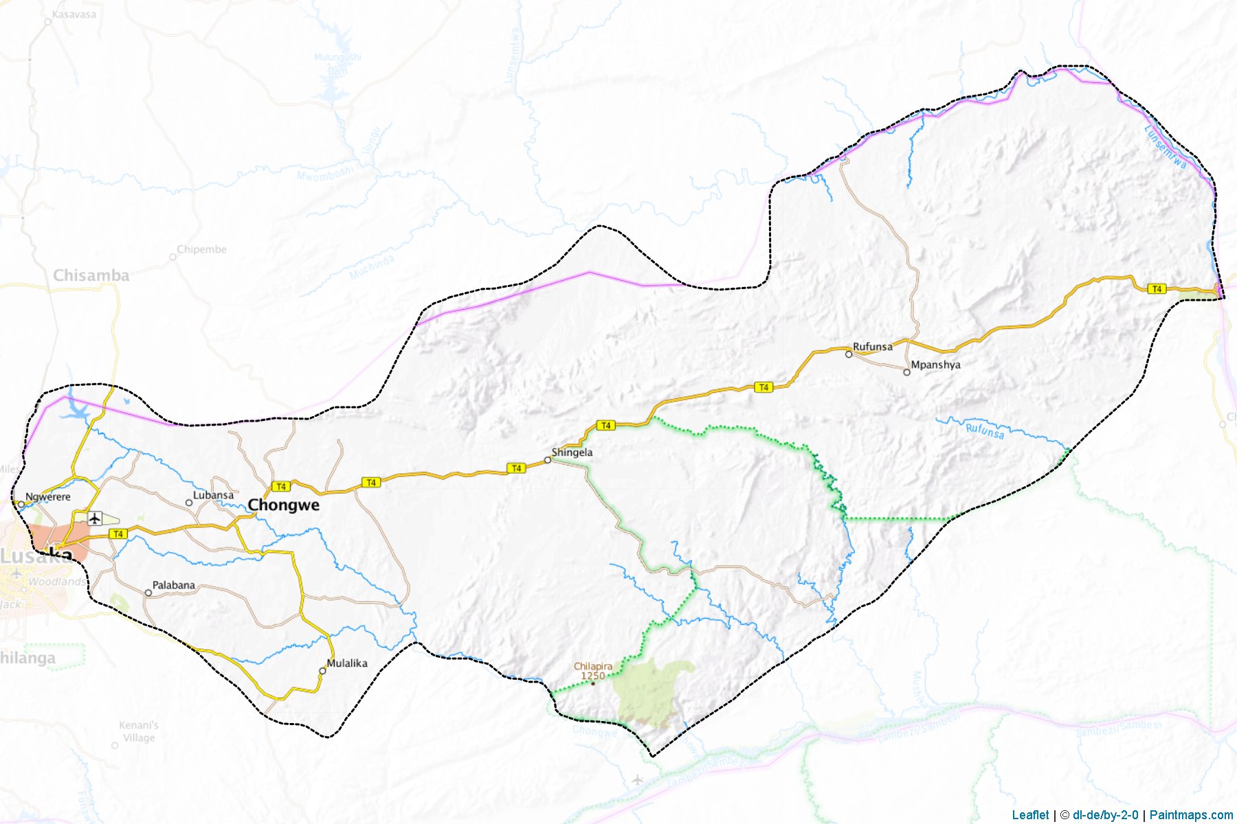 Muestras de recorte de mapas Chongwe (Lusaka)-1