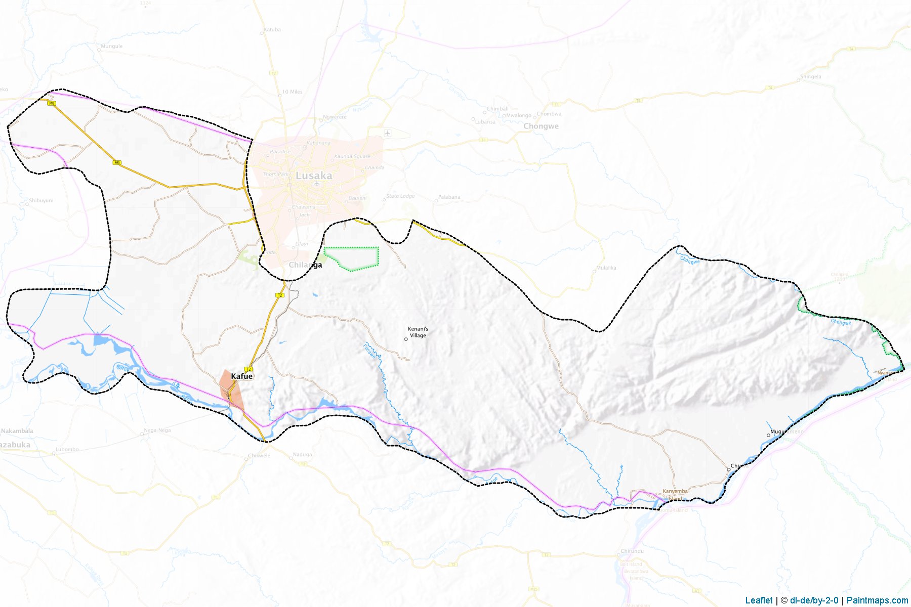 Muestras de recorte de mapas Kafue (Lusaka)-1