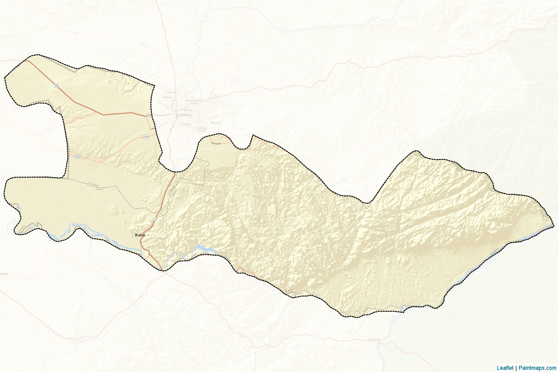 Muestras de recorte de mapas Kafue (Lusaka)-2