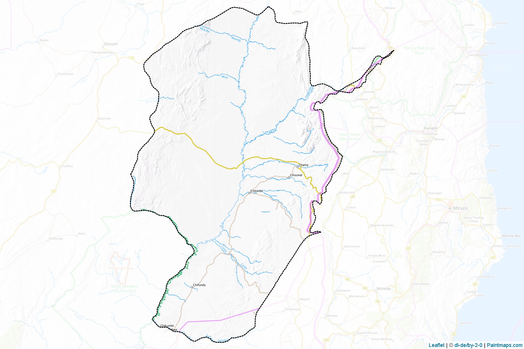 Muestras de recorte de mapas Chama (Muchinga)-1