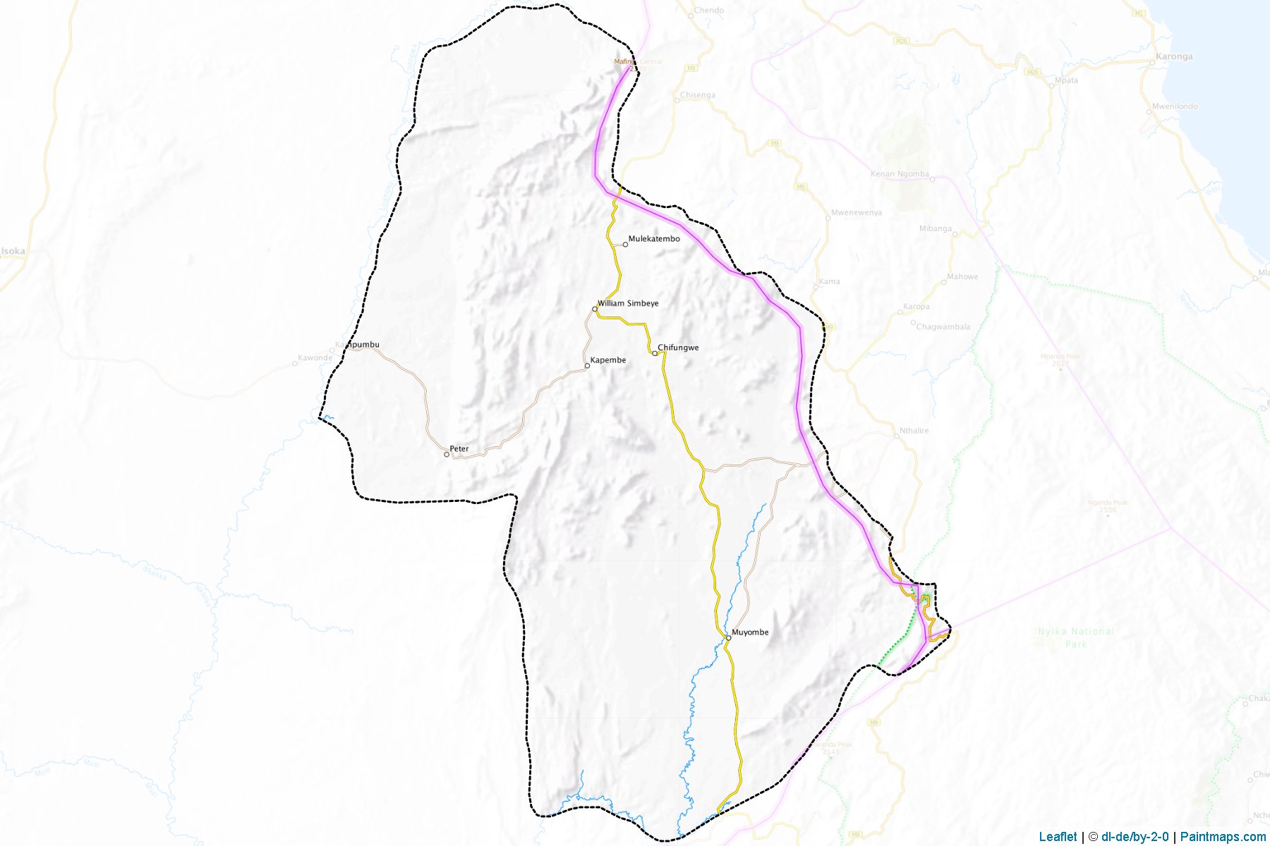 Muestras de recorte de mapas Mafinga (Muchinga)-1