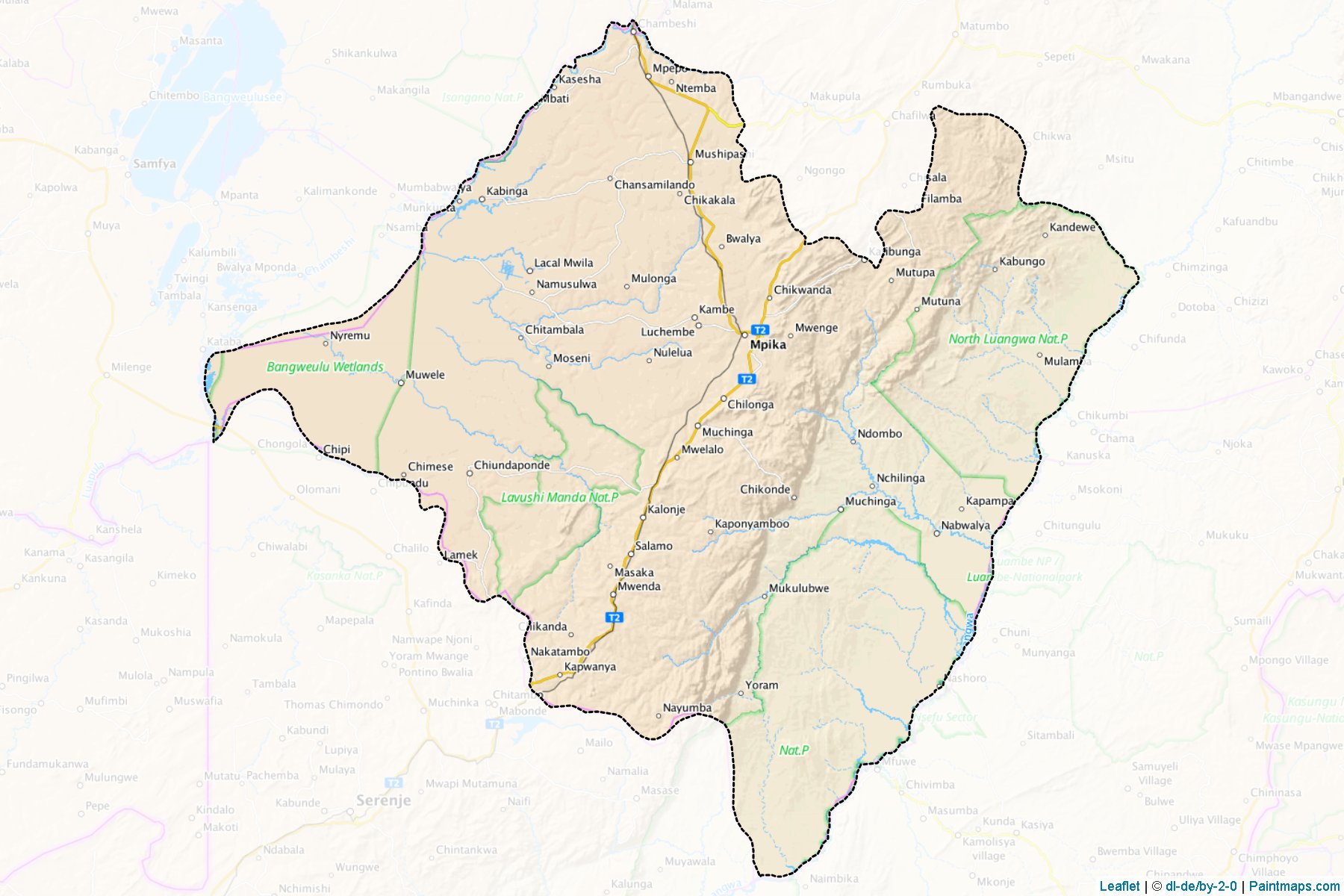 Muestras de recorte de mapas Mpika (Muchinga)-1