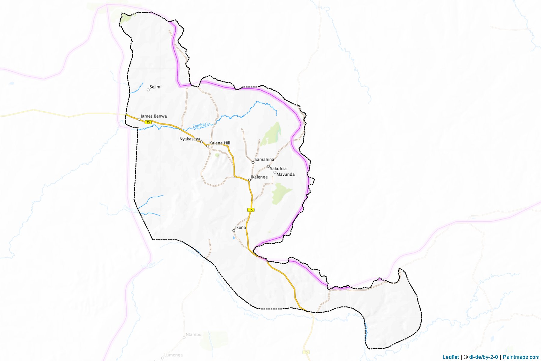 Muestras de recorte de mapas Ikelenge (North-Western)-1