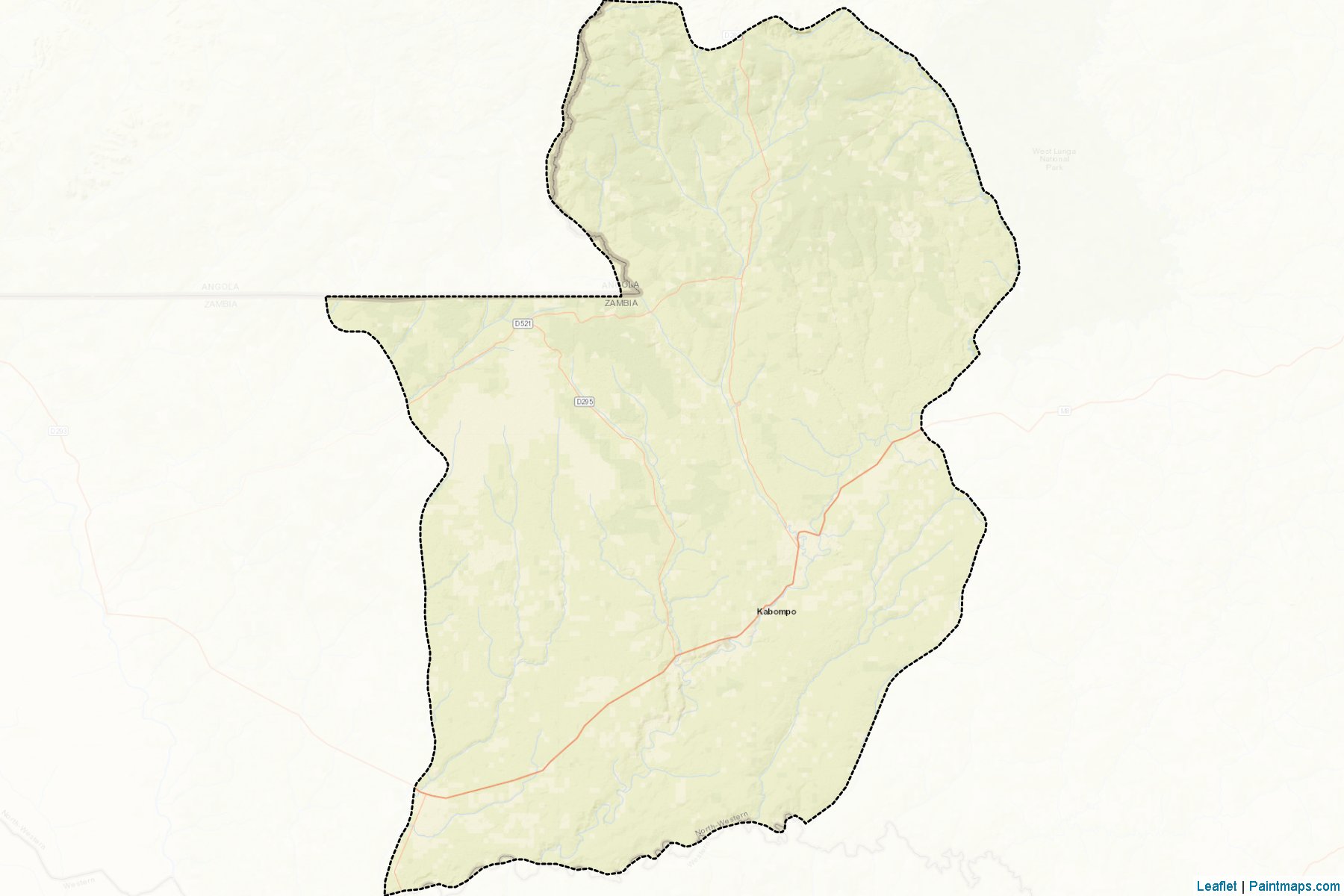 Muestras de recorte de mapas Kabompo (North-Western)-2