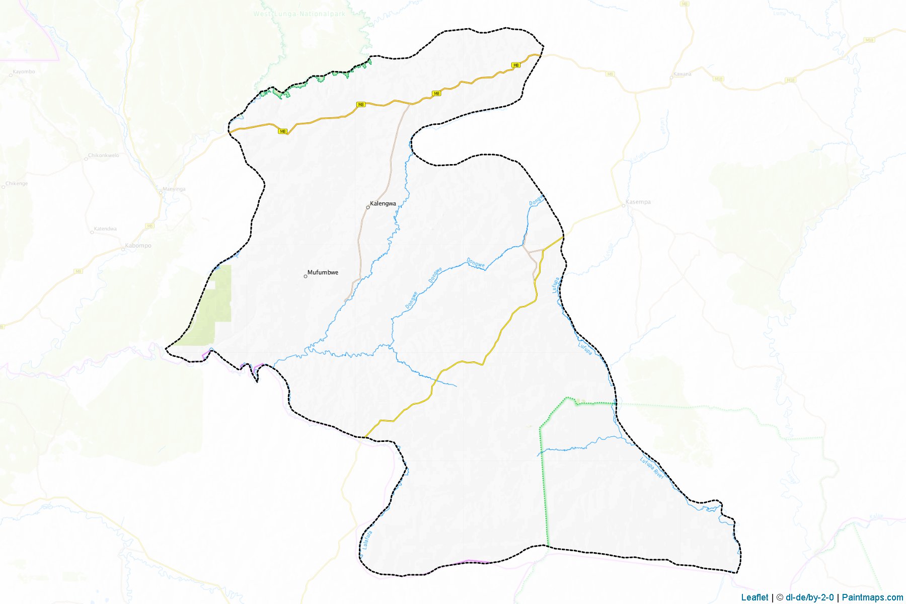 Muestras de recorte de mapas Mufumbwe (North-Western)-1