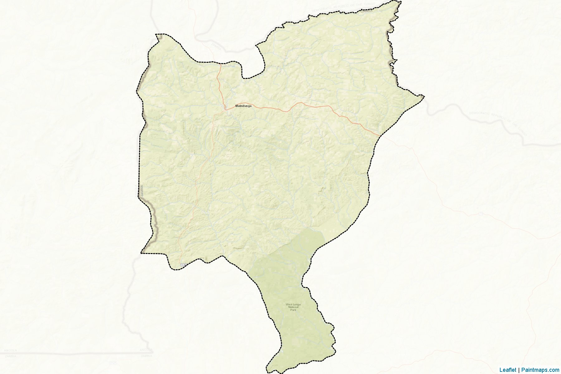 Muestras de recorte de mapas Mwinilunga (North-Western)-2