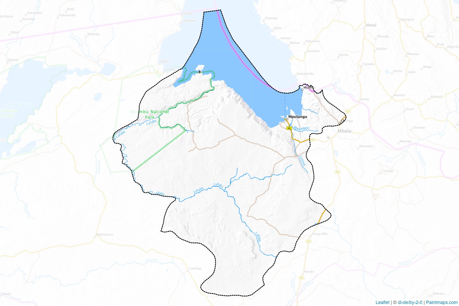 Muestras de recorte de mapas Mpulungu (Northern)-1