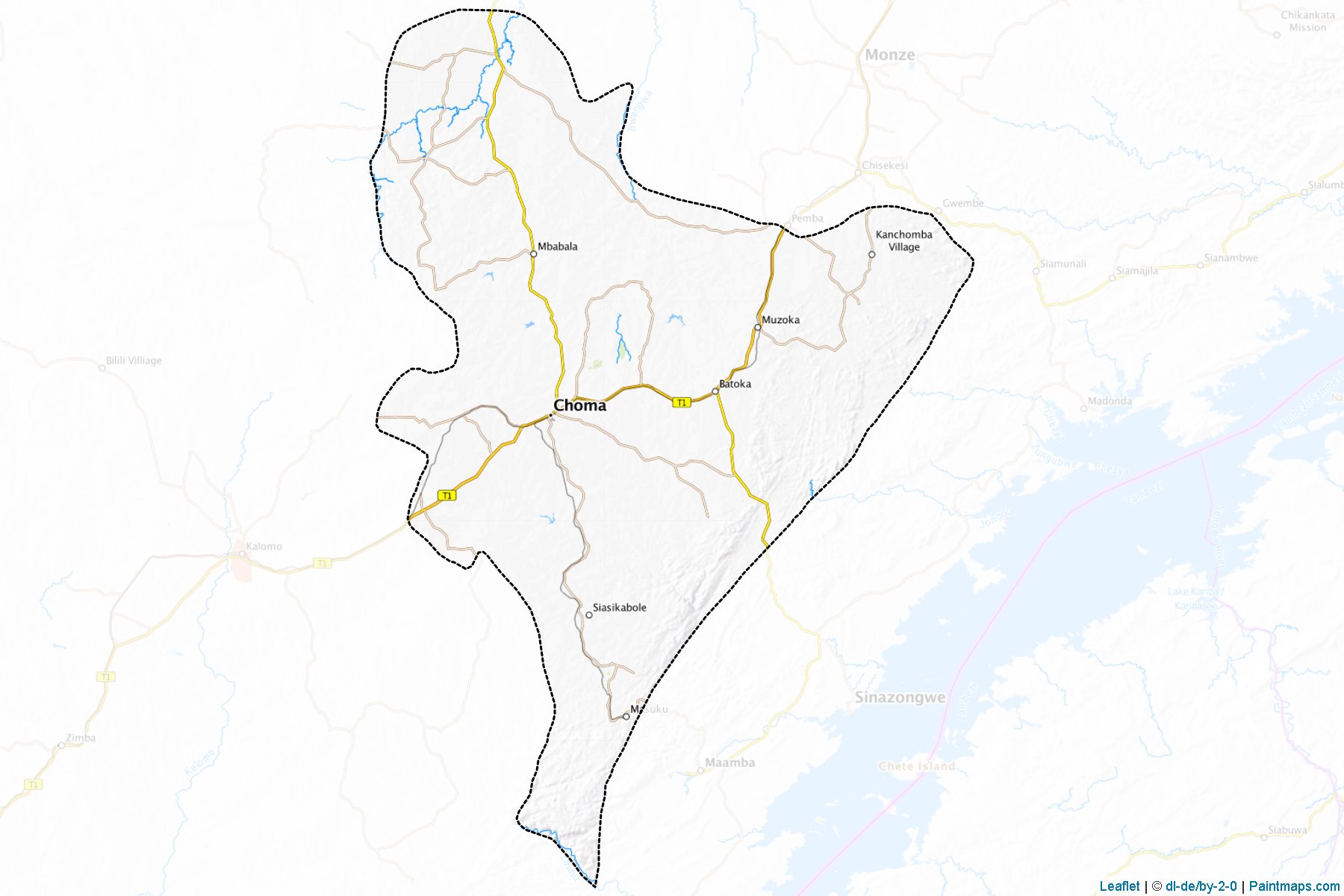 Muestras de recorte de mapas Choma (Southern)-1