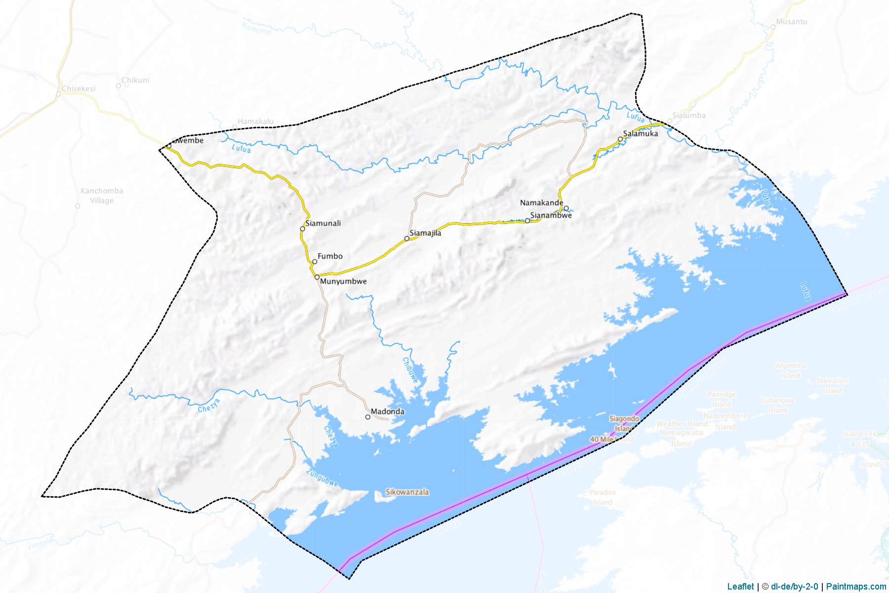 Muestras de recorte de mapas Gwembe (Southern)-1