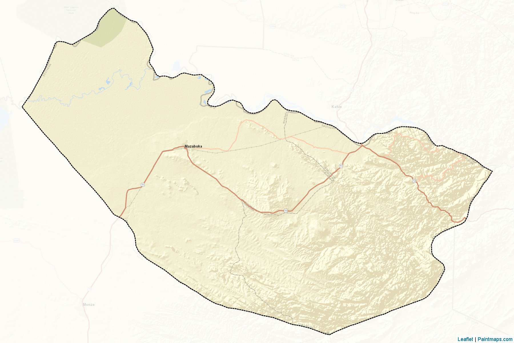 Muestras de recorte de mapas Mazabuka (Southern)-2