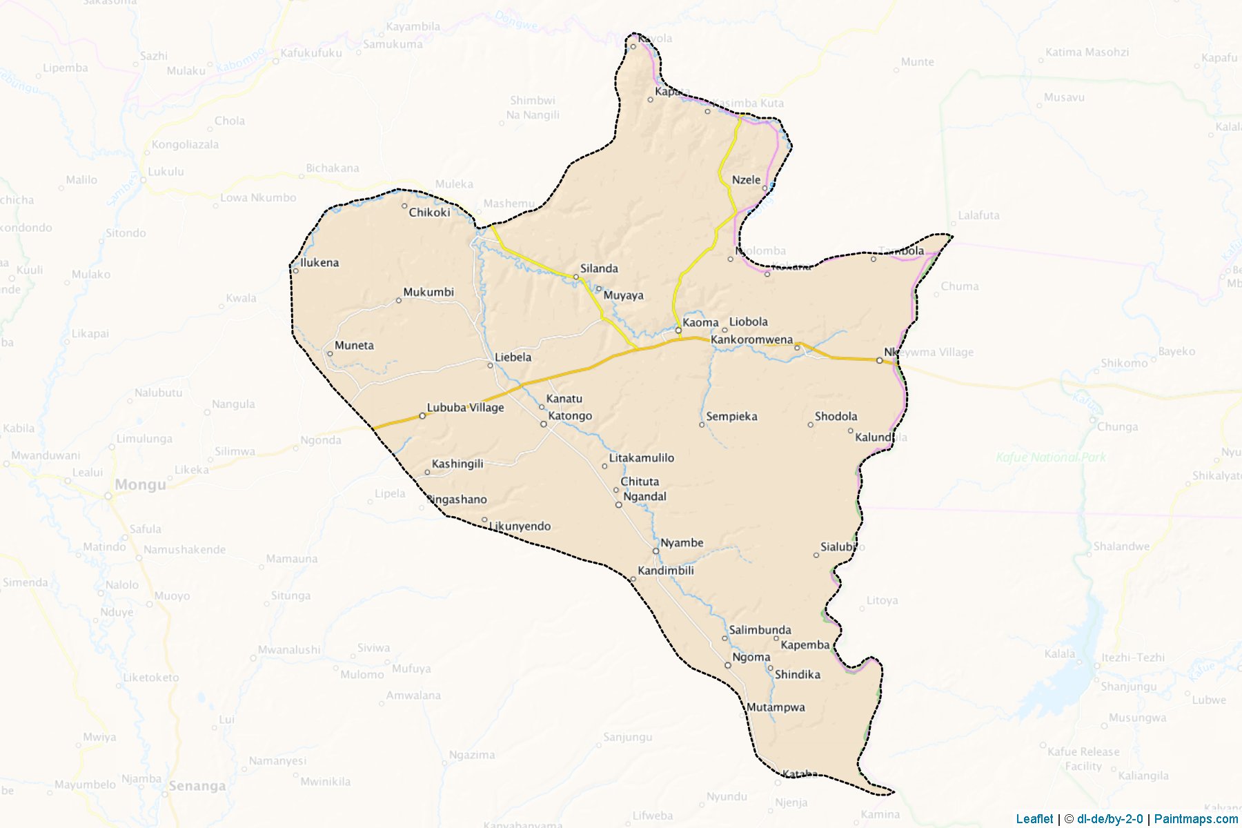 Muestras de recorte de mapas Kaoma (Western)-1