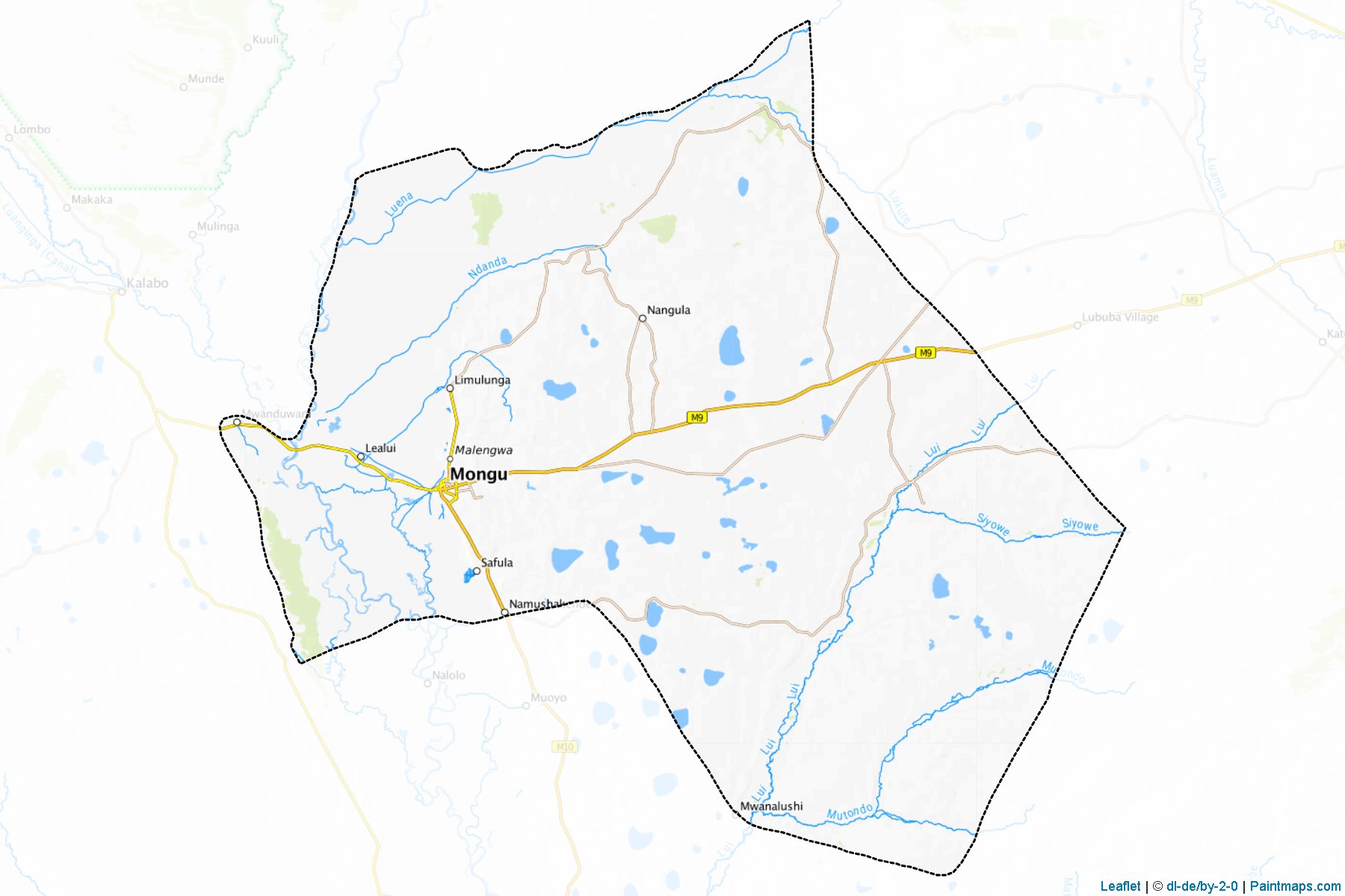 Muestras de recorte de mapas Mongu (Western)-1