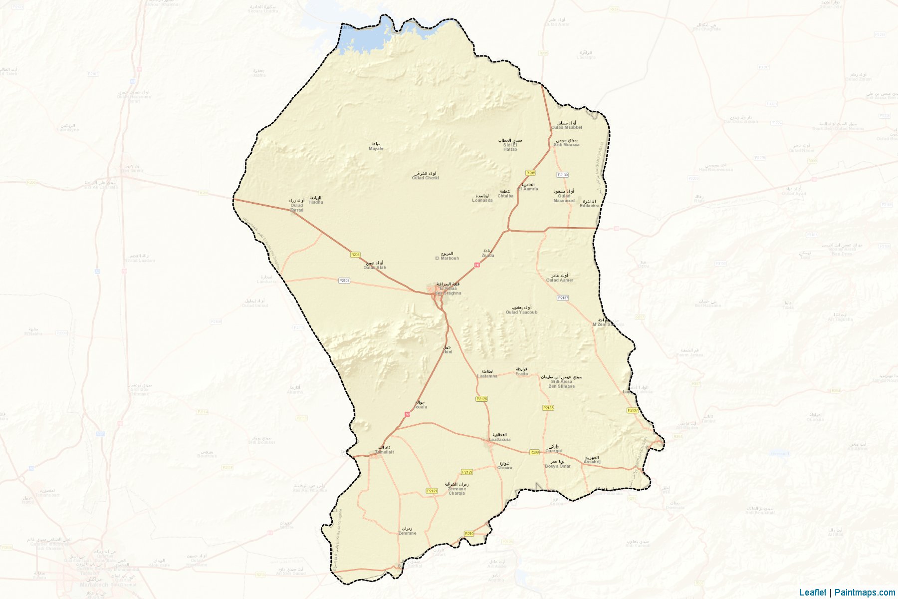 Muestras de recorte de mapas El Kelaat Es-Sraghna (Marrakesh-Safi)-2