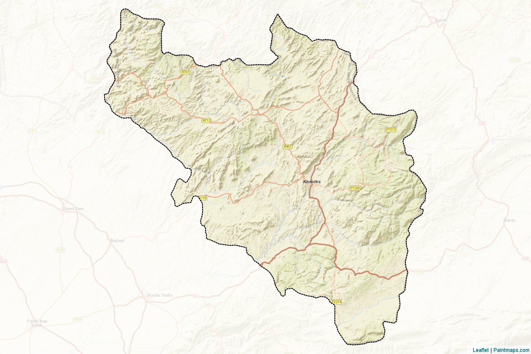 Muestras de recorte de mapas Khenifra (Béni Mellal-Khénifra)-2