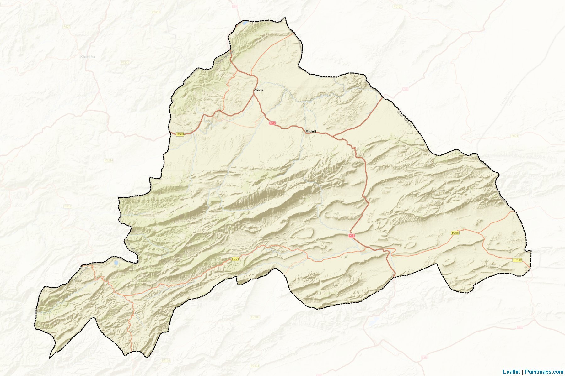 Muestras de recorte de mapas Midelt (Drâa-Tafilalet)-2