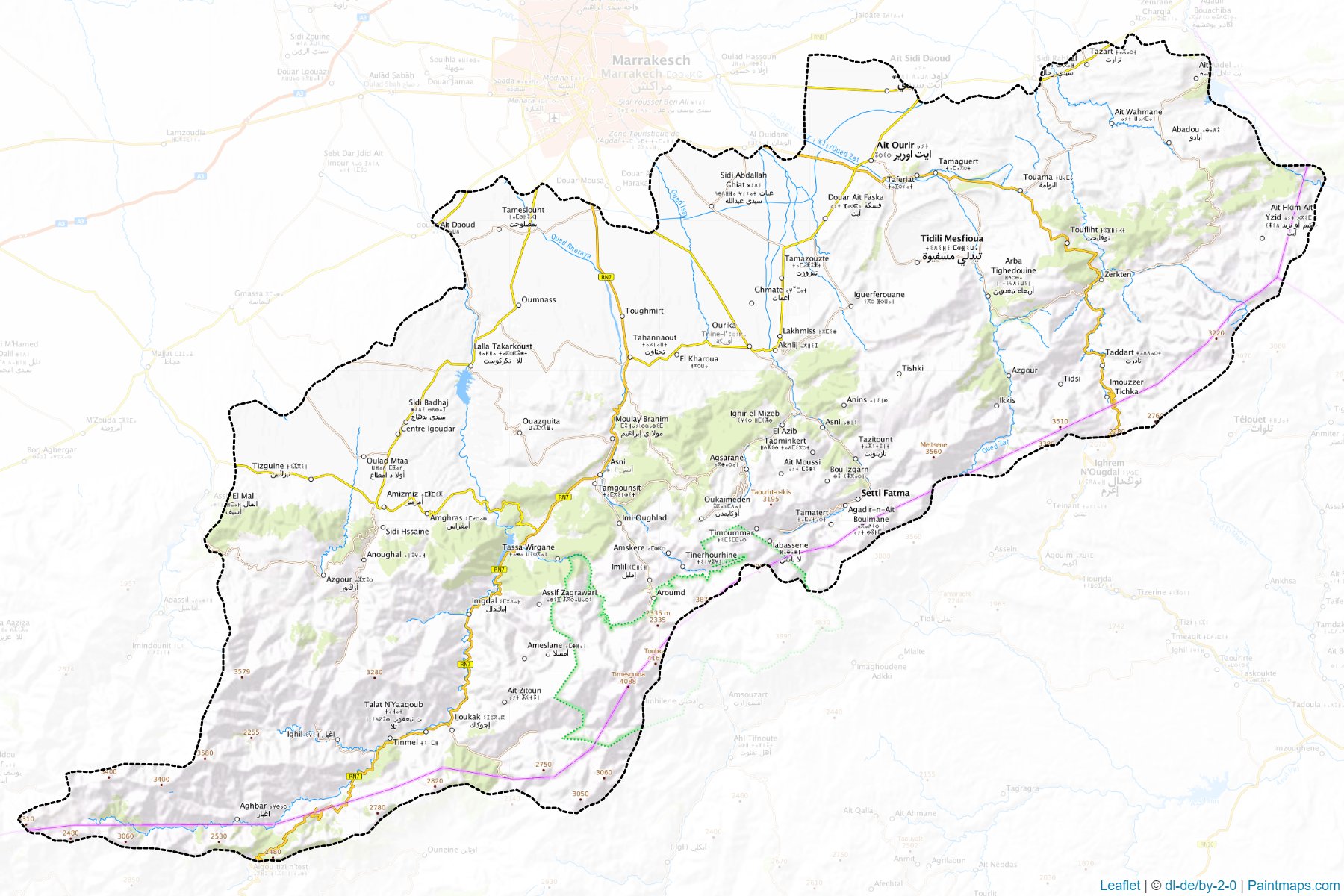 Muestras de recorte de mapas Al Haouz (Marrakesh-Safi)-1