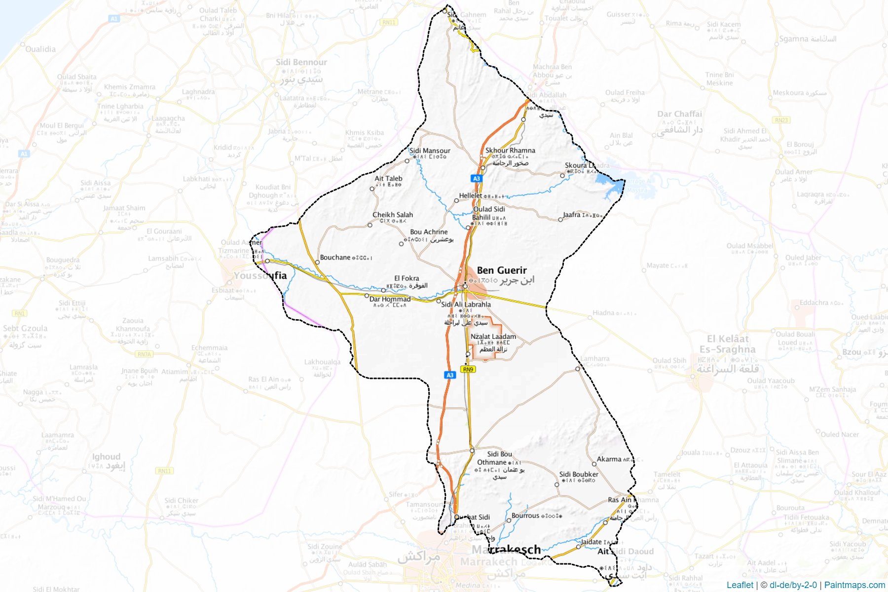 Muestras de recorte de mapas Rhamna (Marrakesh-Safi)-1