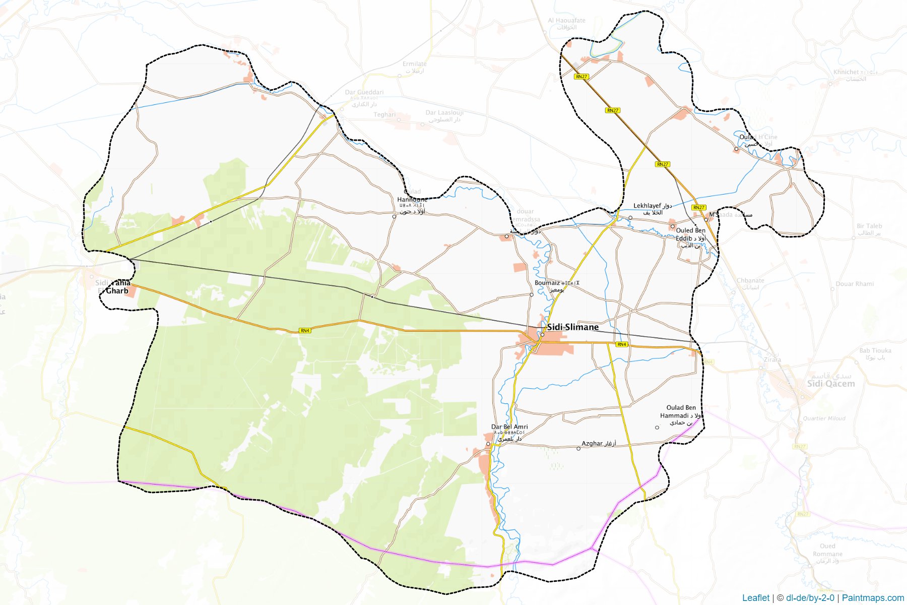 Muestras de recorte de mapas Sidi Slimane (Rabat-Salé-Kénitra)-1