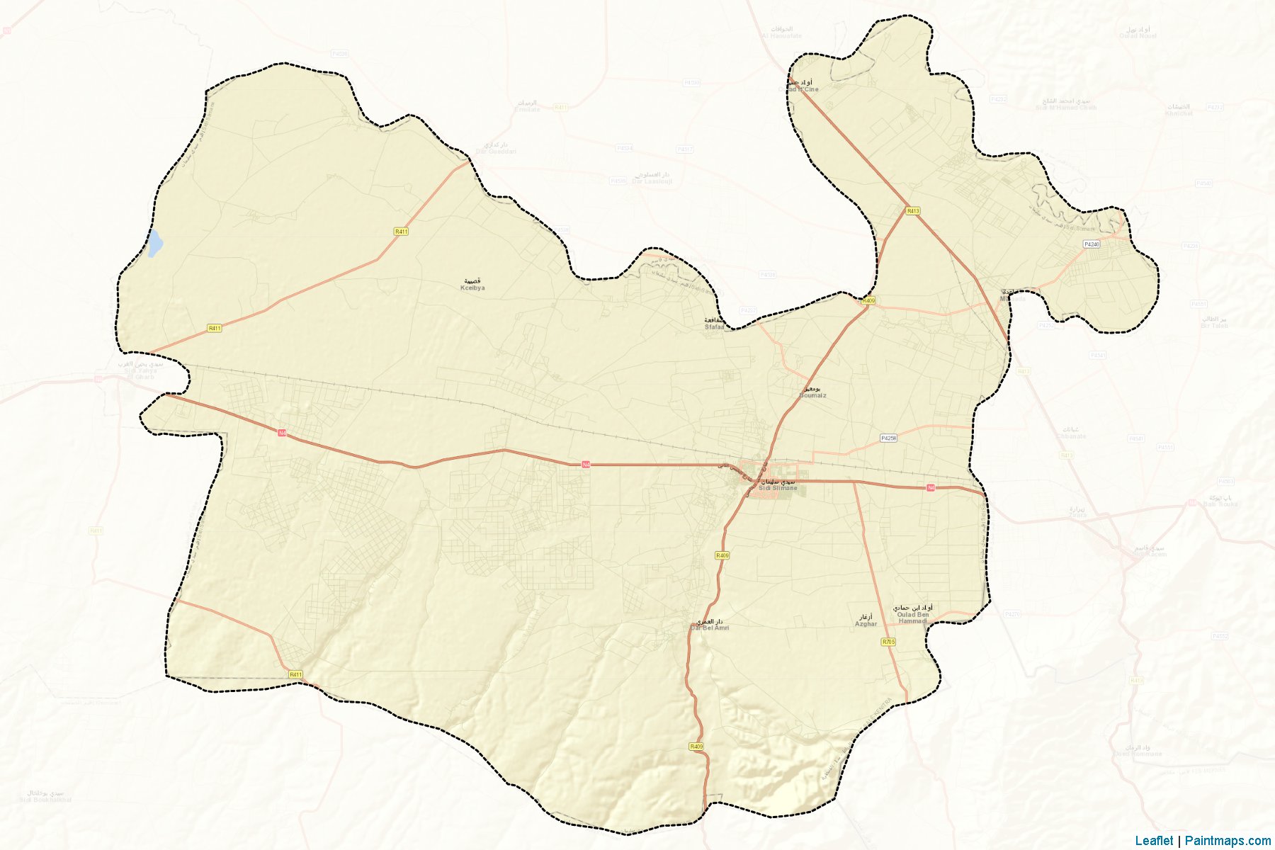 Muestras de recorte de mapas Sidi Slimane (Rabat-Salé-Kénitra)-2