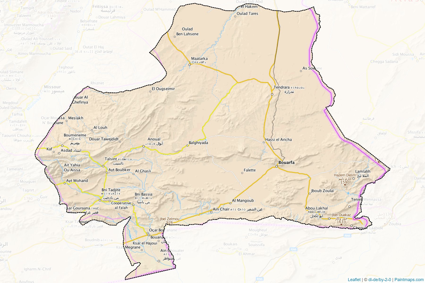 Muestras de recorte de mapas Figuig (Oriental)-1