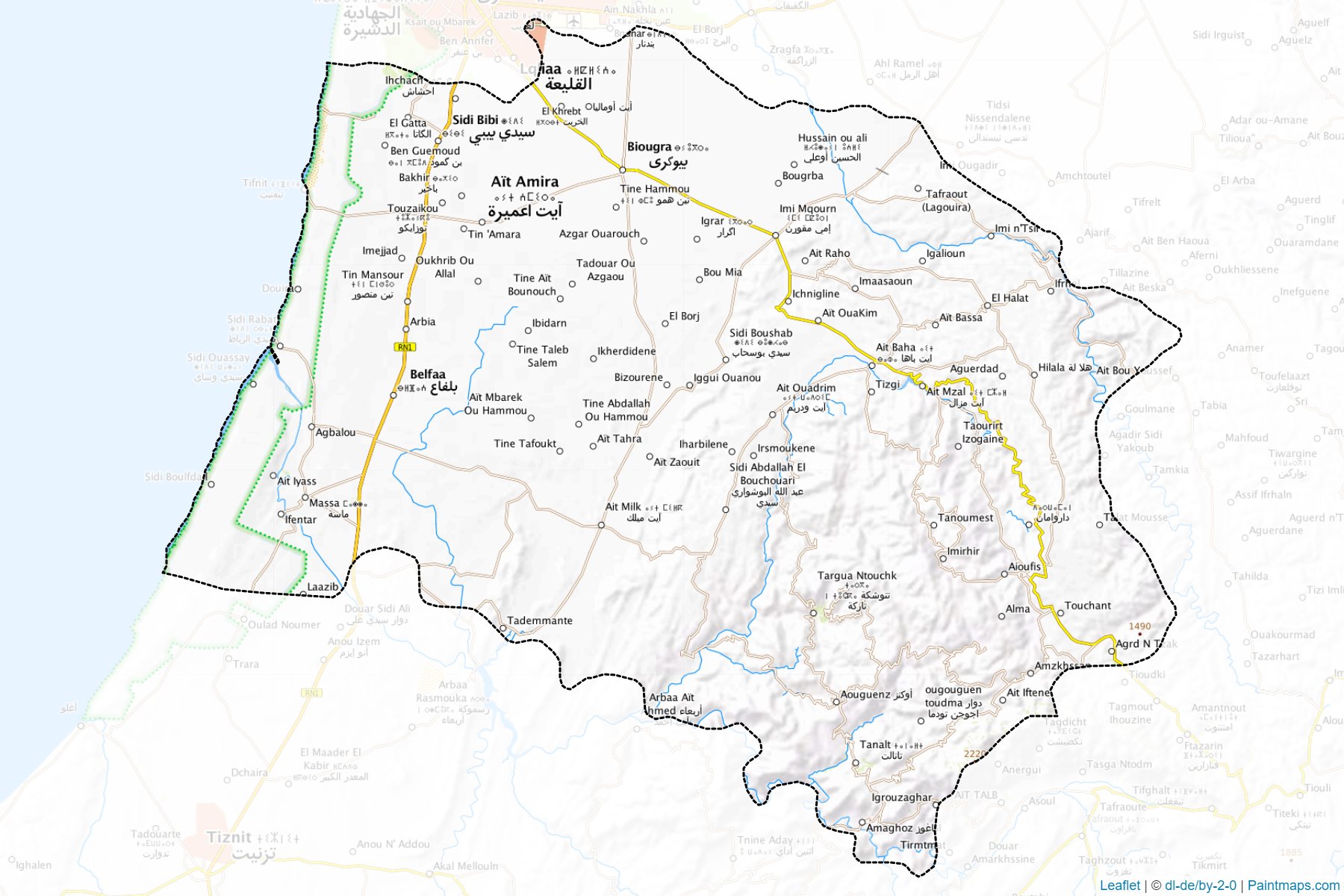 Muestras de recorte de mapas Chtouka Ait Baha (Souss-Massa)-1