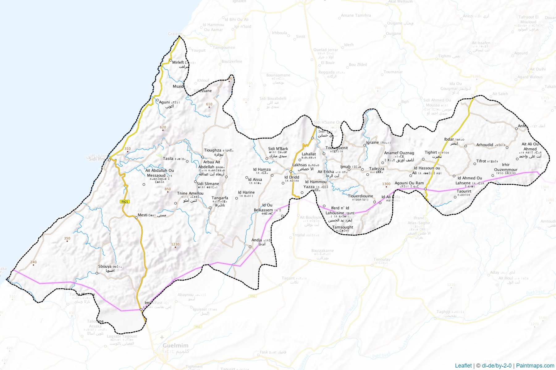 Muestras de recorte de mapas Sidi Ifni (Guelmim-Oued Noun)-1