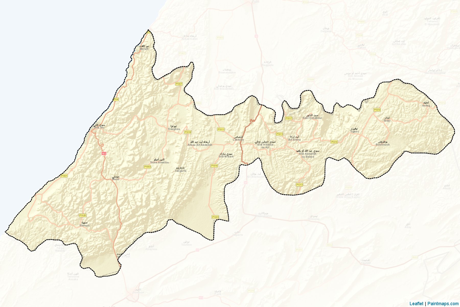 Muestras de recorte de mapas Sidi Ifni (Guelmim-Oued Noun)-2