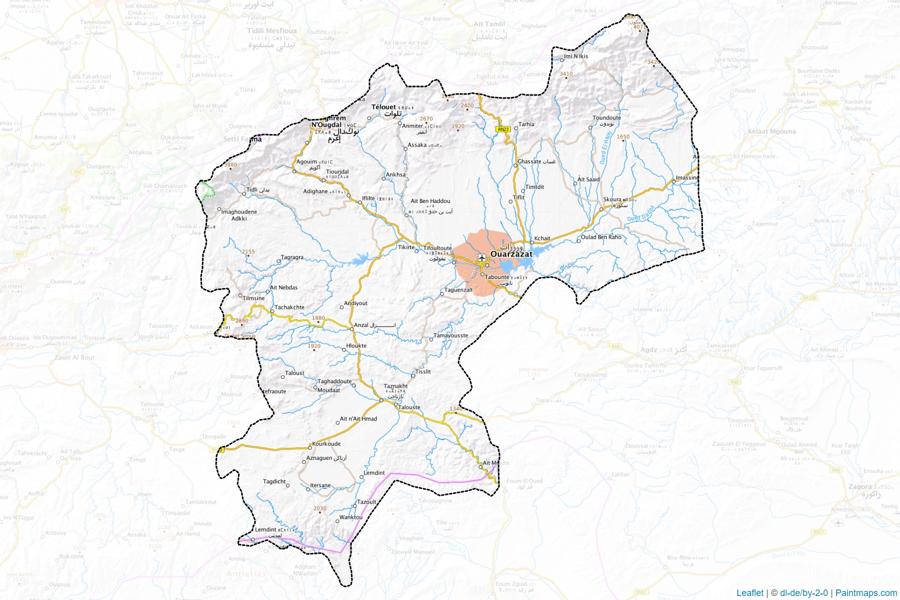 Varzazat (Dirâ-Tafilalit) Haritası Örnekleri-1