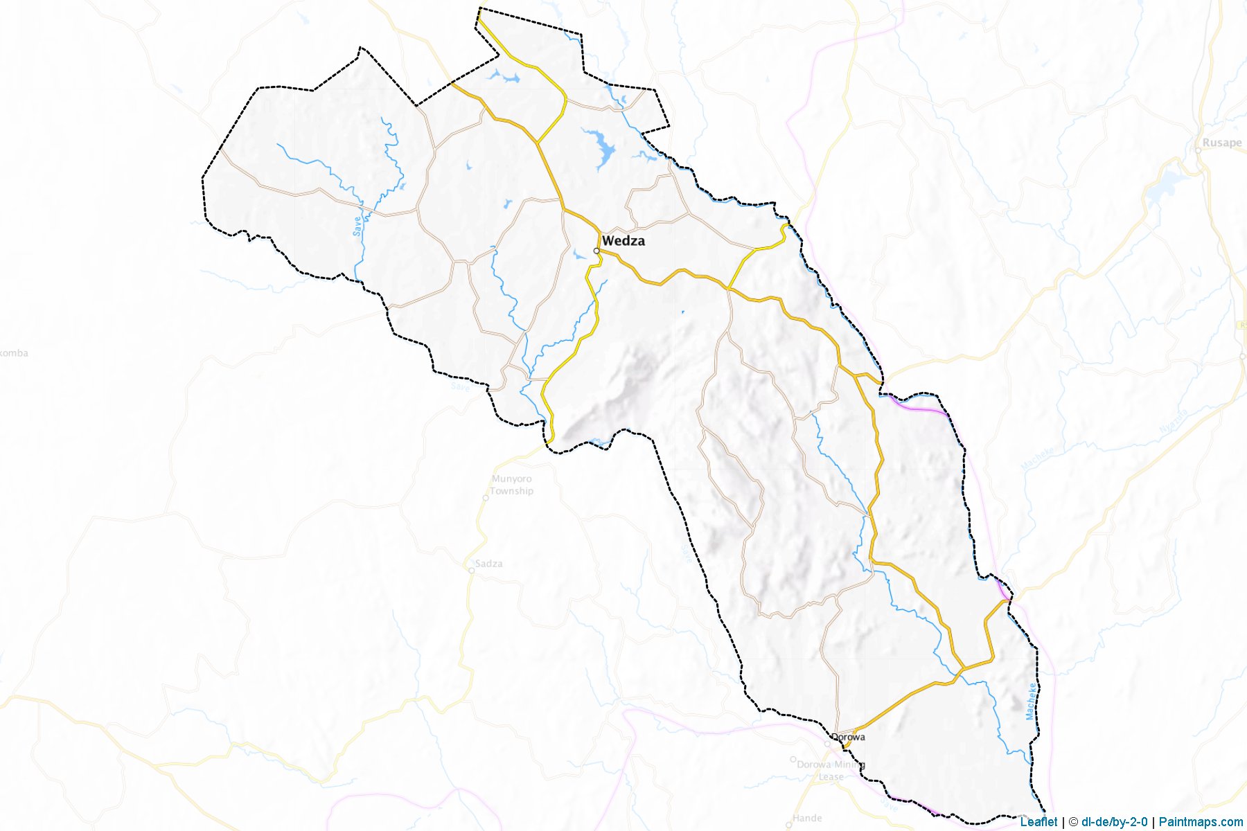 Muestras de recorte de mapas Hwedza (Mashonaland East)-1