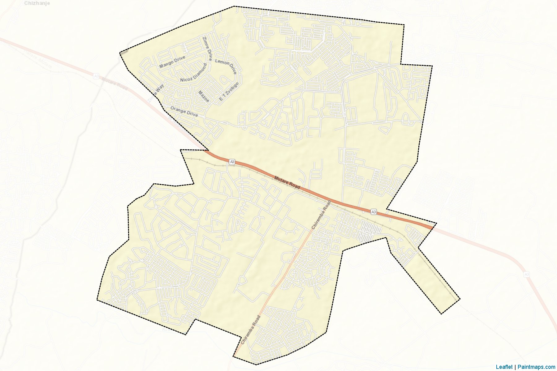 Muestras de recorte de mapas Ruwa (Mashonaland East)-2