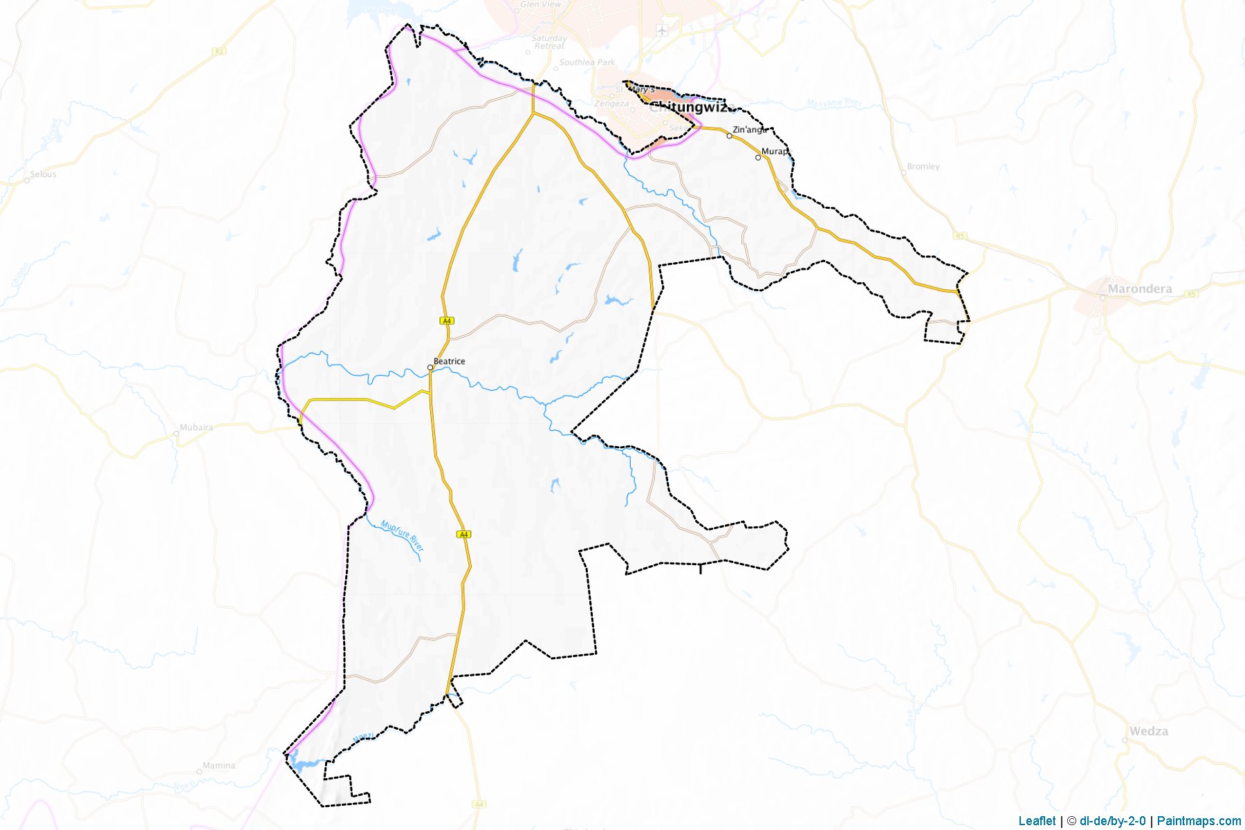 Muestras de recorte de mapas Seke (Mashonaland East)-1