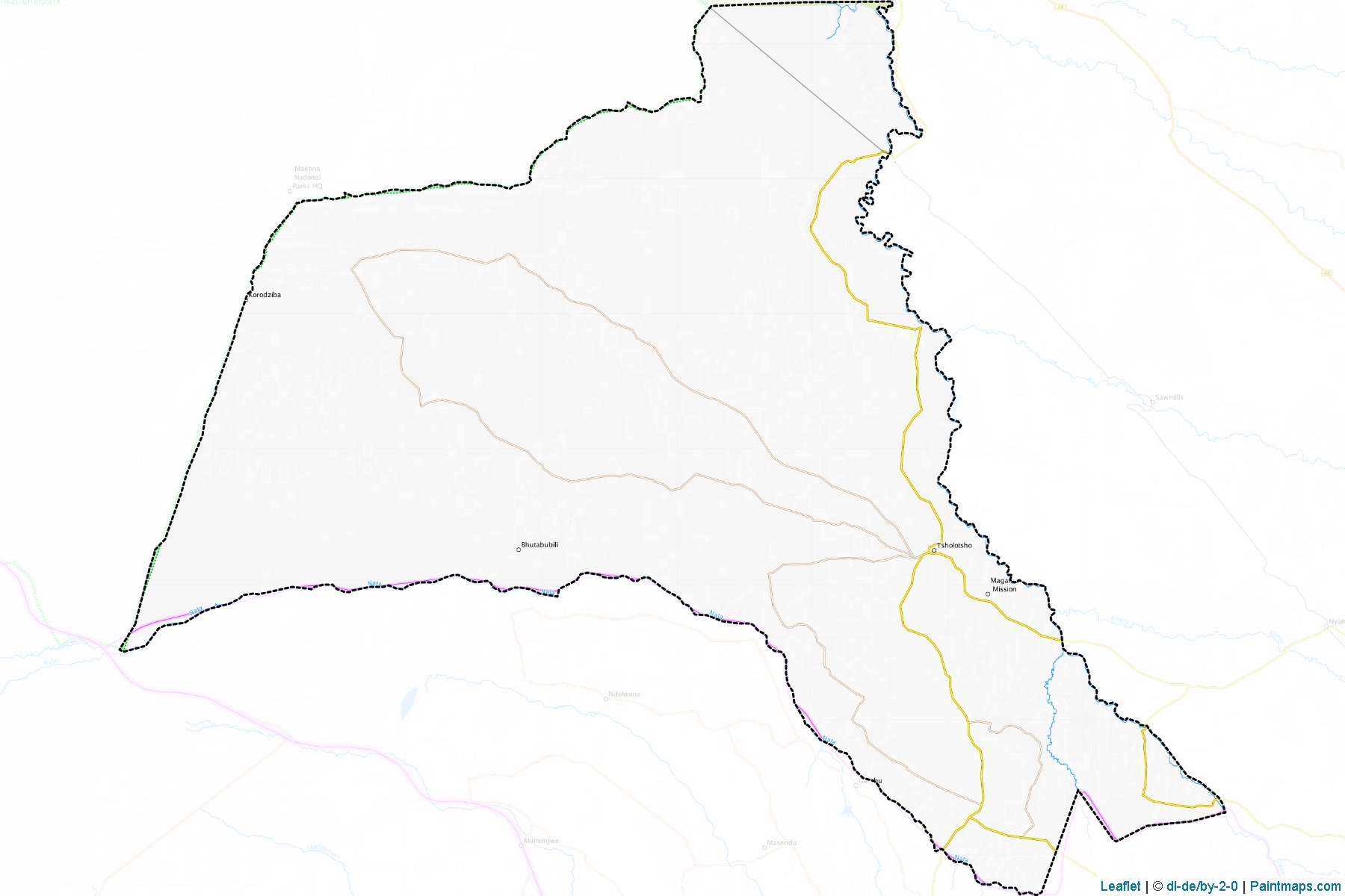 Muestras de recorte de mapas Tsholotsho (Matabeleland North)-1