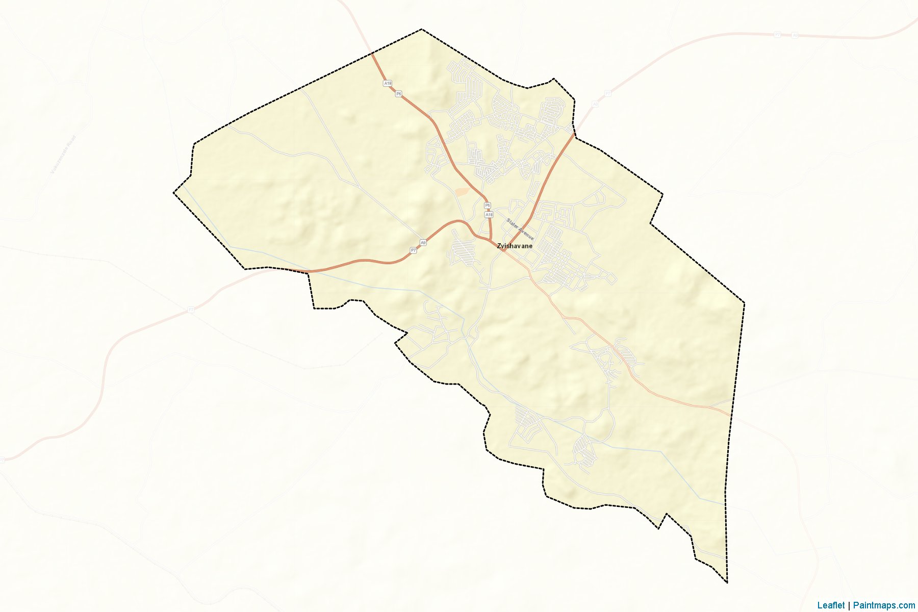 Muestras de recorte de mapas Zvishavane Urban (Midlands)-2