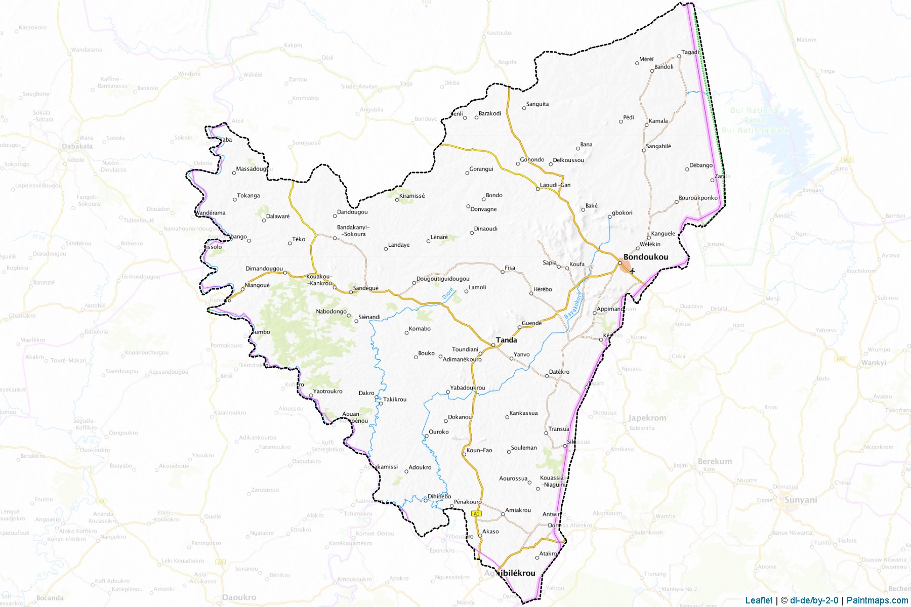 Muestras de recorte de mapas Gontougo (Zanzan)-1