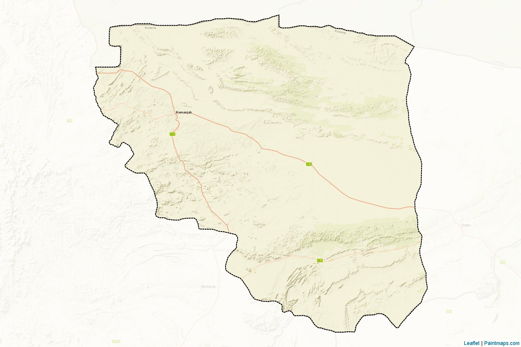 Muestras de recorte de mapas Kamanjab (Kunene)-2