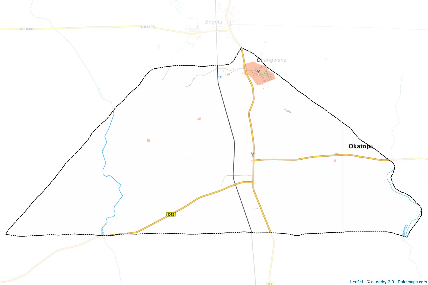 Muestras de recorte de mapas Ohangwena (Ohangwena)-1