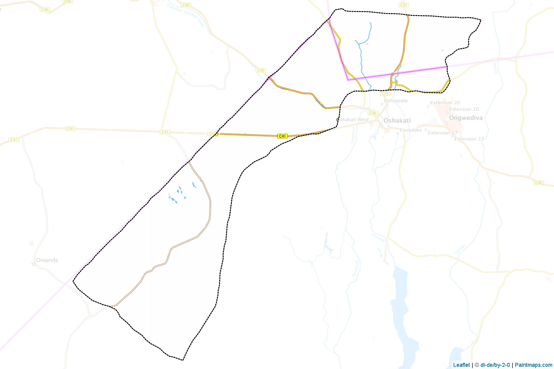 Muestras de recorte de mapas Okatana (Oshana)-1