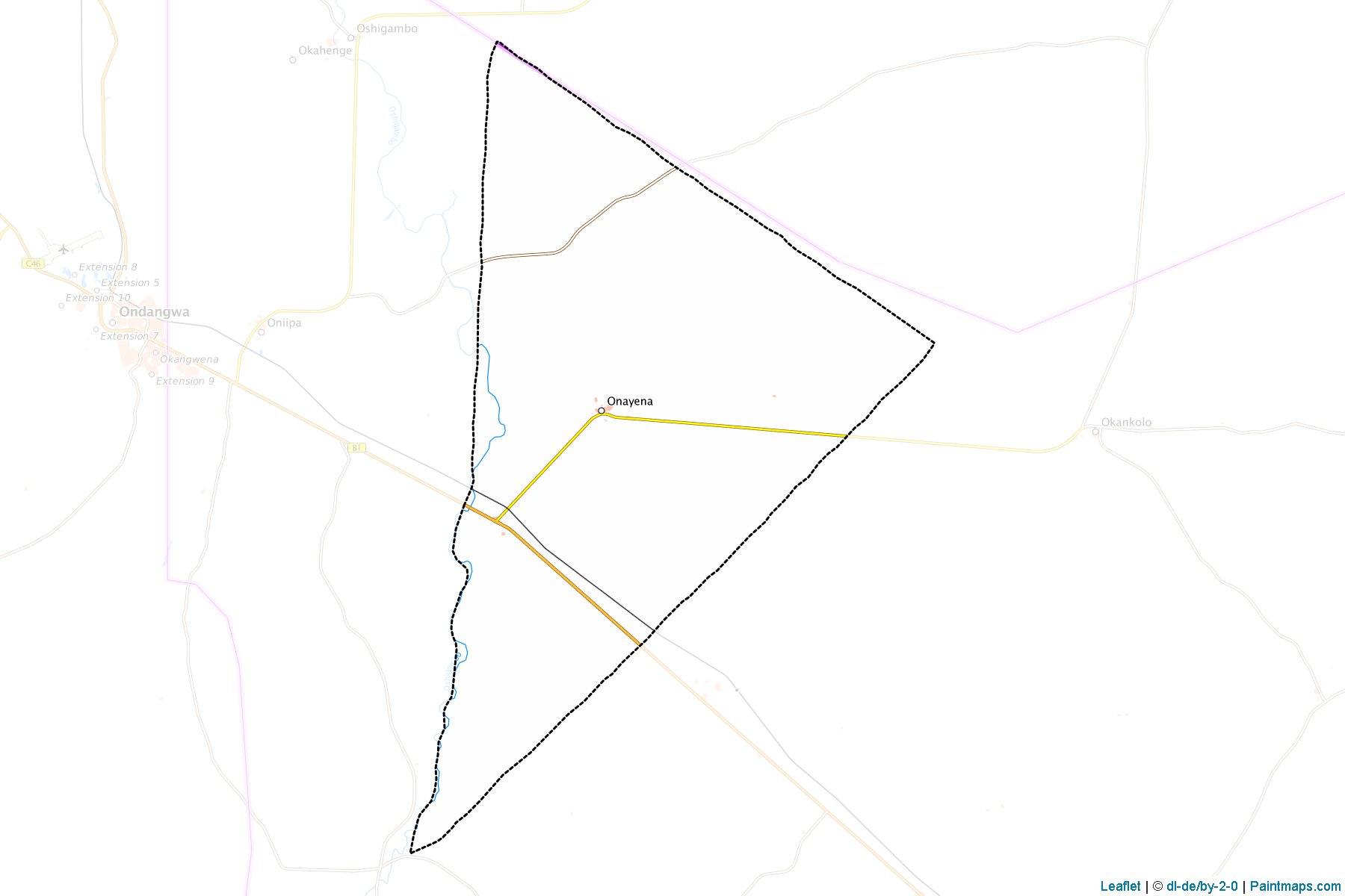 Muestras de recorte de mapas Onayena (Oshikoto)-1